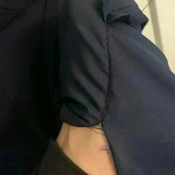 Mori Lee Navy Chiffon Bridesmaids dress, style 21532, Women’s Size 18 - Picture 10 of 15